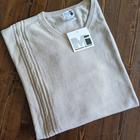🖤 3/$15 🖤 Men's Modern Images Lightweight Silt V-neck Sweater NWT Silt/Cream - Picture 2 of 16
